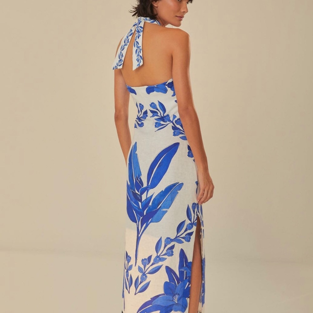 FARM Rio Blue and White Midi Dress - Picture 3 of 11